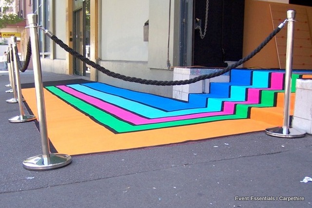 Customised Striped Carpet Entrance