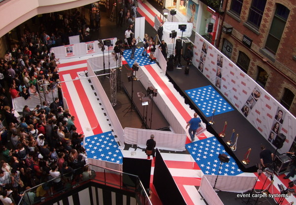 Red, White and Blue Striped Carpet Movie Premiere, Hoyts Melbourne Central