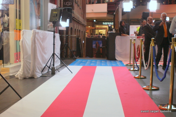 Red, White and Blue Striped Carpet Movie Premiere, Hoyts Melbourne Central