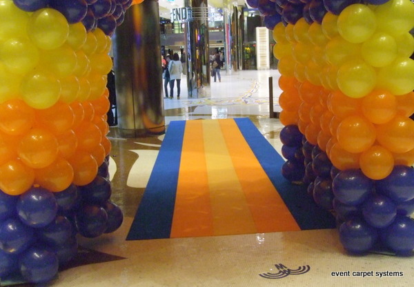 Blue, Orange and Yellow Striped Carpet, Crown